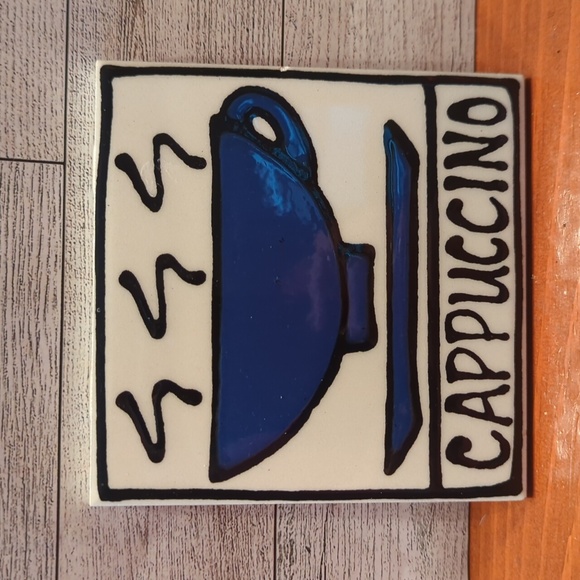 Cappuccino design 4"X4" tile trivet - Picture 1 of 6
